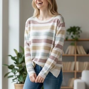 GAP• XL• GLAM & SHIMMER STRIPED SWEATER